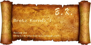 Bretz Kornél névjegykártya