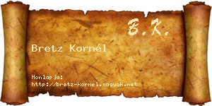 Bretz Kornél névjegykártya